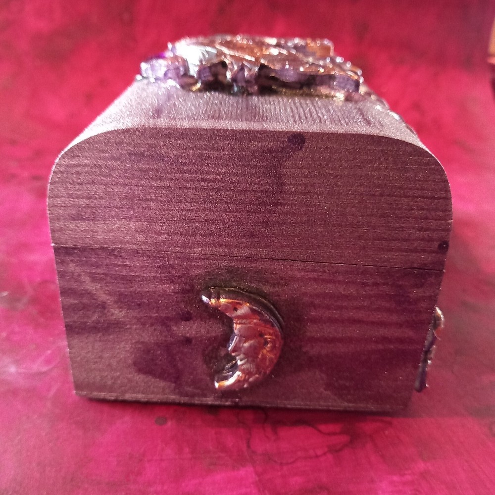 personalized wood box tarot cards deck oracle organizer moon star witch original