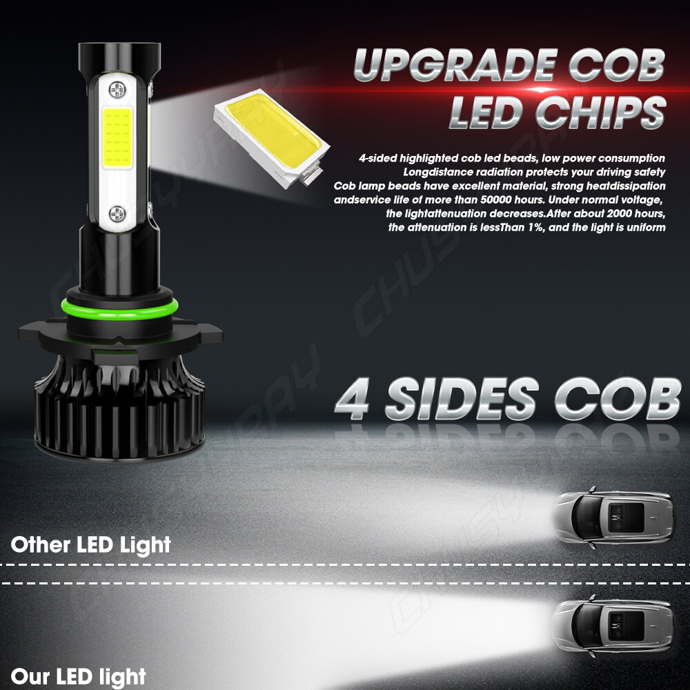 4x For Honda Civic 2006-2011 LED Headlight High Low Beam Bulbs Combo Kit