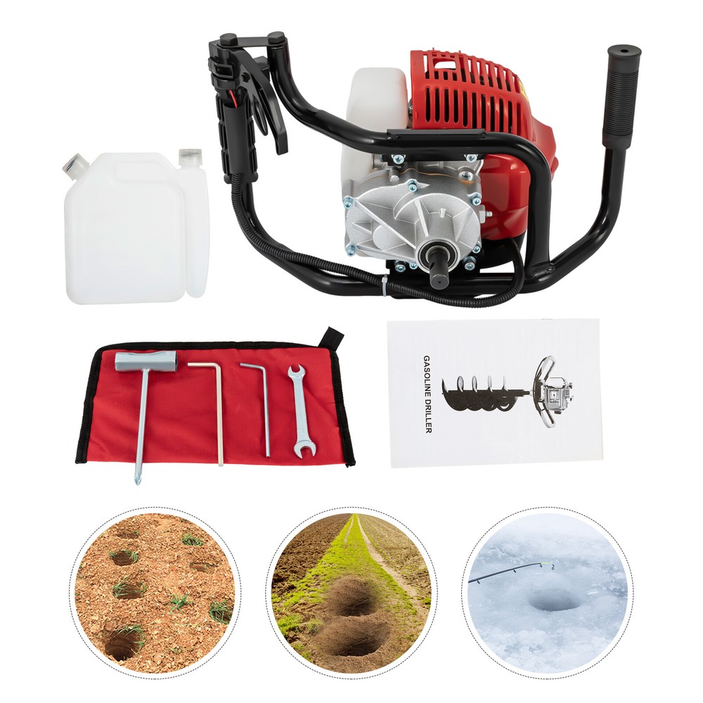 2-Stroke Post Hole Digger Engine, 52CC Gas Powered Earth Auger, NO Drill Bits