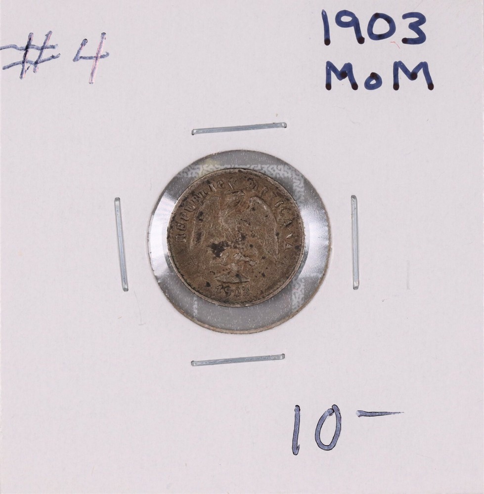 1903 Mo M Mexico 5 Centavos Silver Coin #4