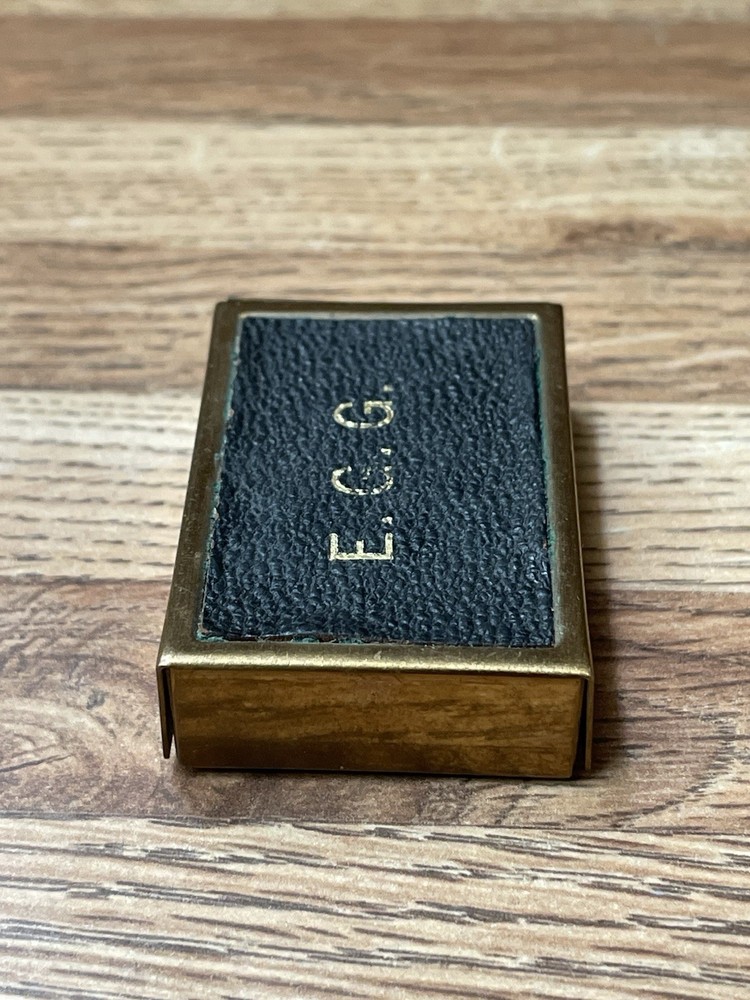 Vintage Brass Personalized Match Box Holder