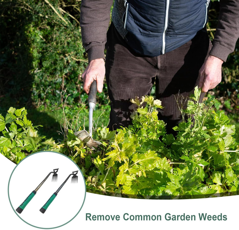 Manual Weed Puller Tool, 6‑Teeth Hand Weeder for Garden Soil & Root Removal