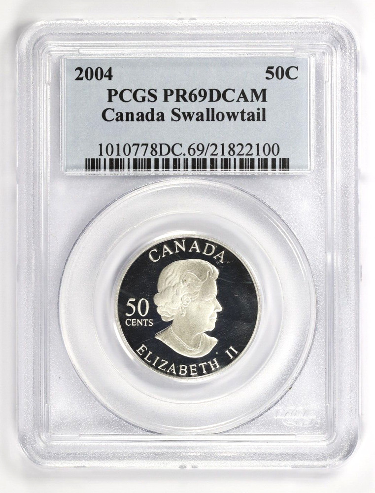 2004 Canada Tiger Swallowtail Proof 50C PCGS PR69DCAM