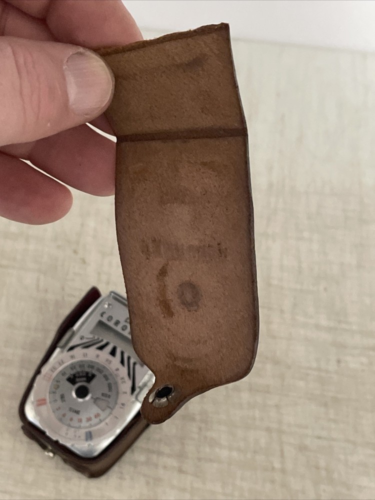 Untested-Vintage Coronet B Light Meter With Booster Attachment With Leather Case