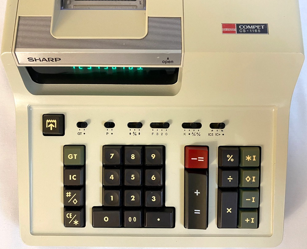 Sharp Compet Electronic Printing Calculator CS-1165 - Tested Works Great