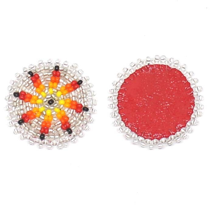 Handmade beaded 2x1.2 inch Silver rosettes
