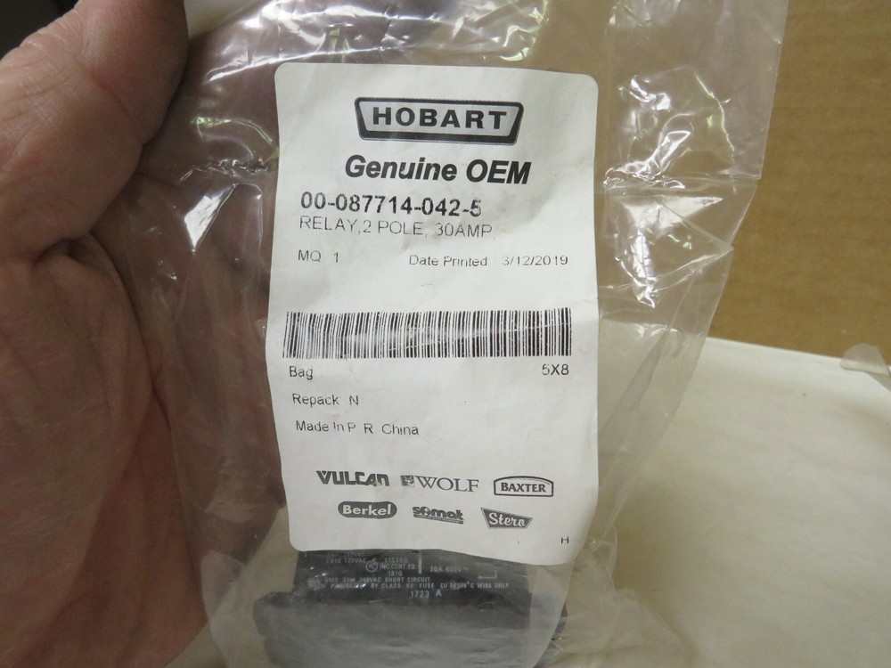 HOBART Relay, 2 Pole, 30A OEM
