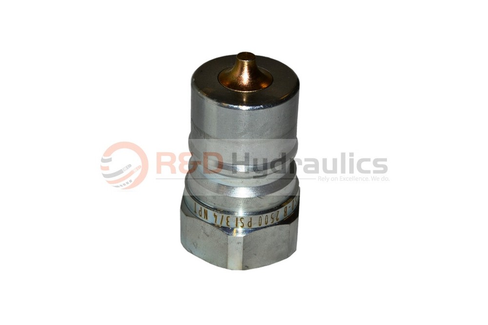 Hydraulic Quick Coupler | ISO 7241-1 B | 3/4" NPT | Complete Set W/ Cap & Plug