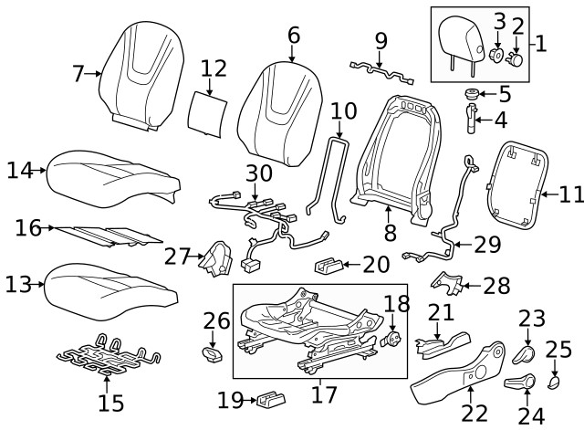 Genuine GM Light Neutral Front Seat Head Restraint 20999638