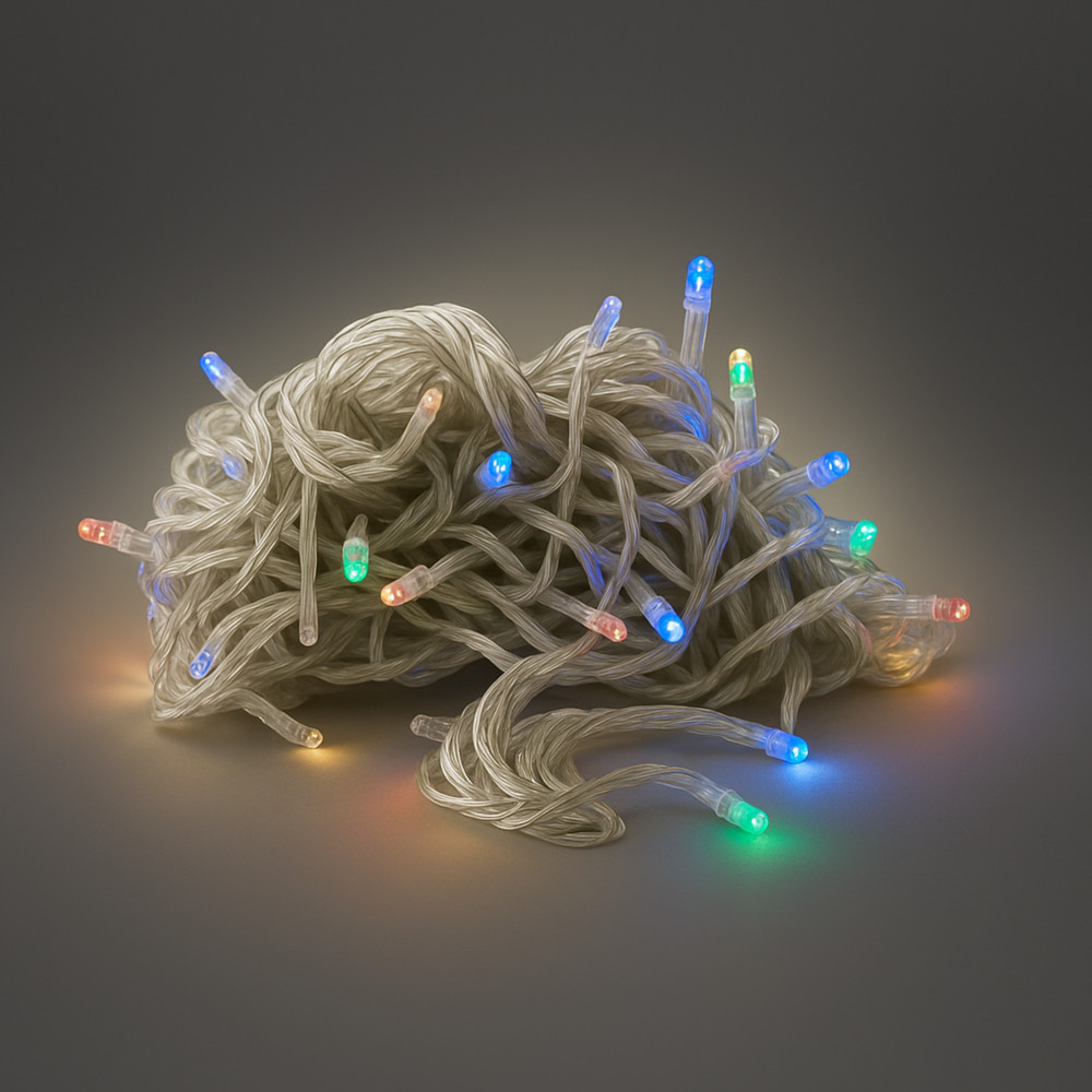 Elegani 300 LED Multicolor Curtain String Light with Remote, 8 Modes, 9x9ft