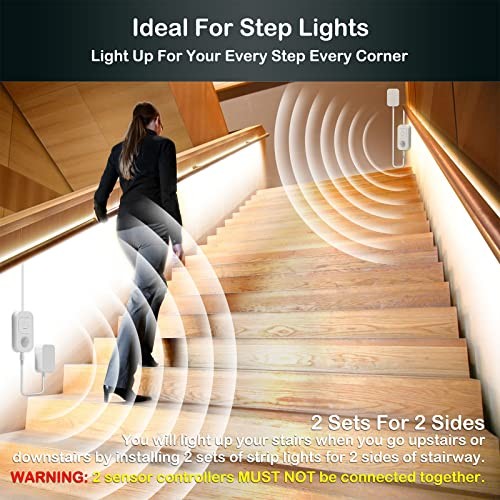 Motion Sensor Lights Indoor Plug-in LED 16.4FT 1 PACK Cold White 16.4ft 1 Pack