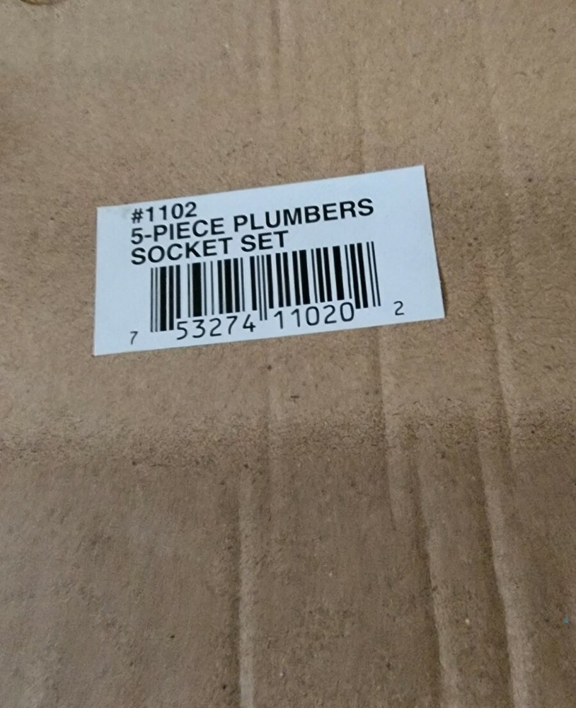 5-Piece Plumber's Socket Set With Bar Handle
