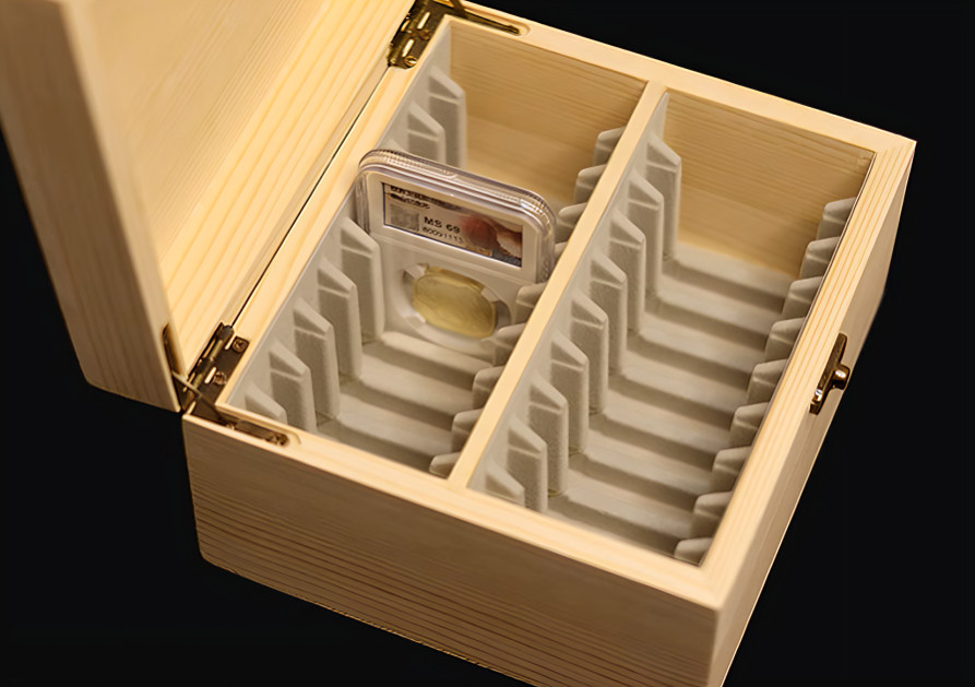 Wooden Storage Box 20 PCGS NGC ANACS Coin Slabs – Solid Case