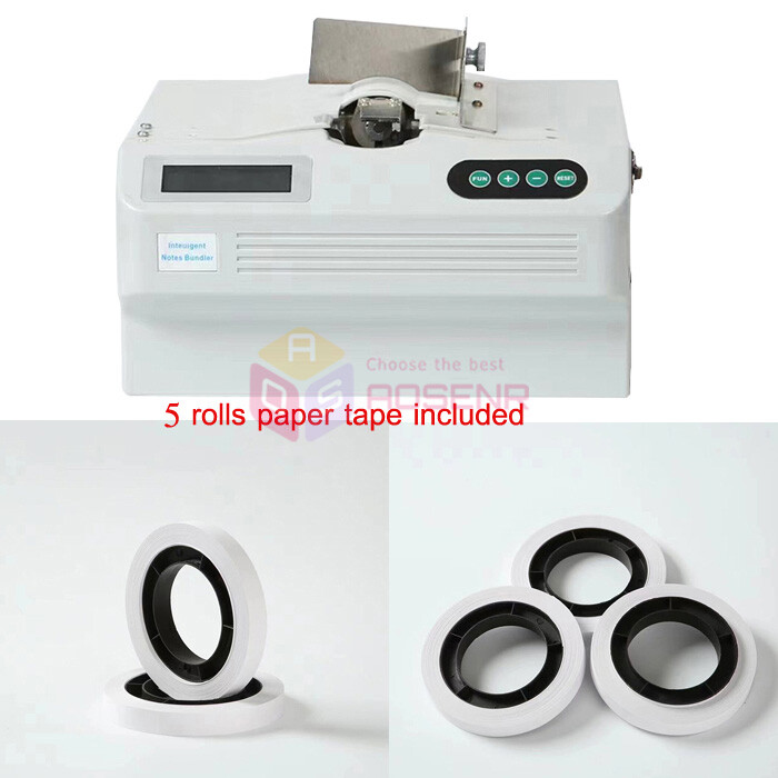 Auto Banknote Binding Machine Documents Strapping Money Cash Bundling Machine