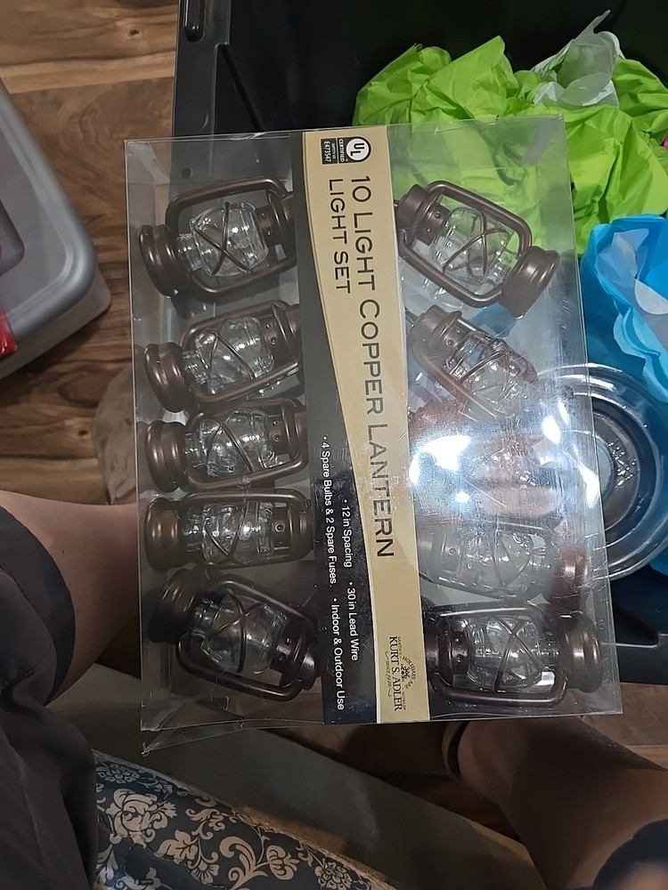 10 Light Copper Lantern Light Set Kurt Adler