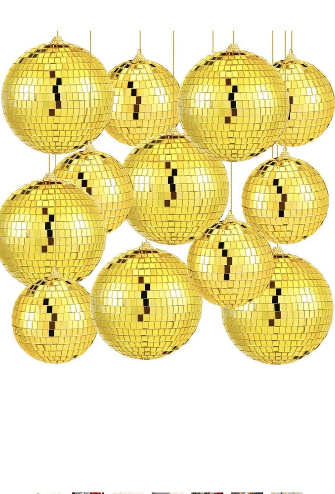 12 Pack Large Gold Disco Mirror Ball