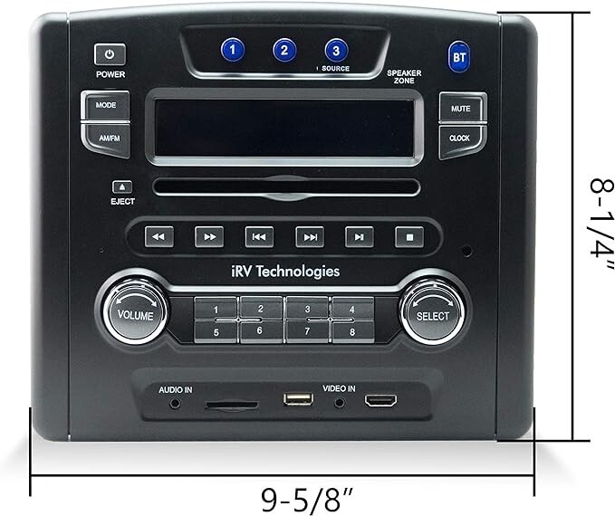 IRV33 AM/FM/CD/DVD/MP3/MP4 DIGITAL2.1/SURROUND SOUND/BLUETOOTH RV RADIO STEREO