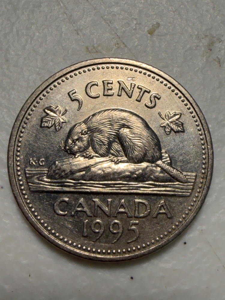 1995 Canadian 5-cent coin