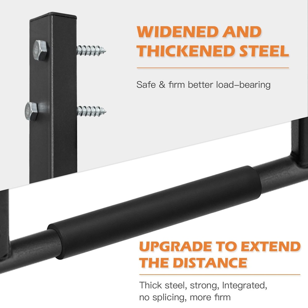 ATENTO Joist Mount Pull Up Bar, Multi-Handle Ceiling Chin Black