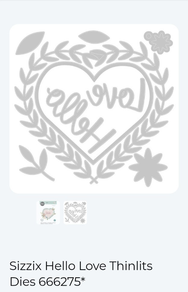Sizzix Thinlits 9pc Hello Love #666275 by Lisa Jones Brand New Retired