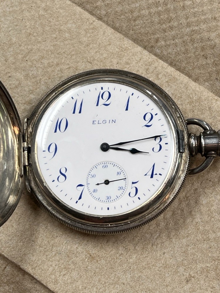 vintage elgin silver pocket watch