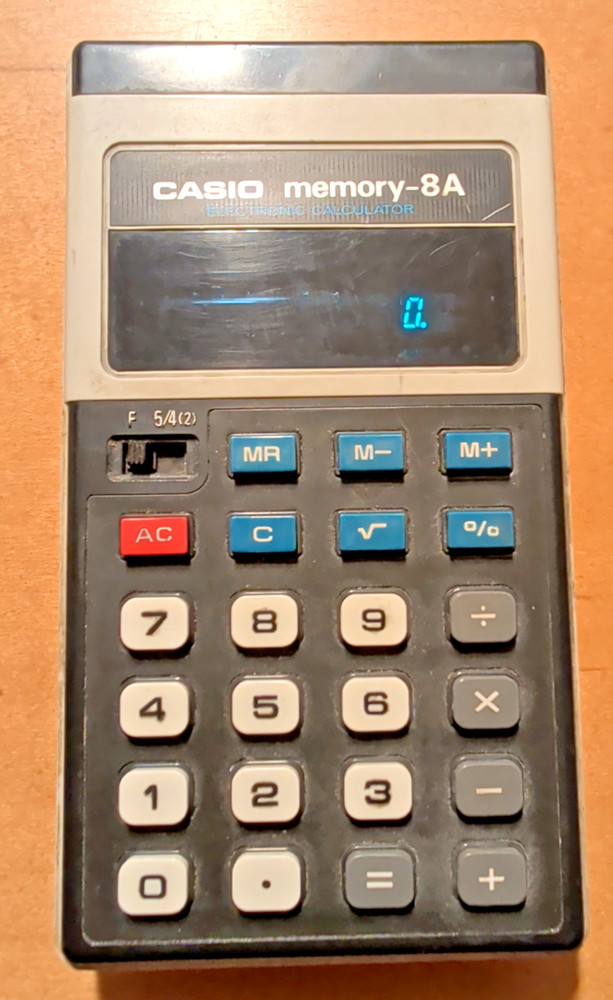 Casio Memory 8A Vintage Calculator Tested & Working Includes 2 New AA Batteries