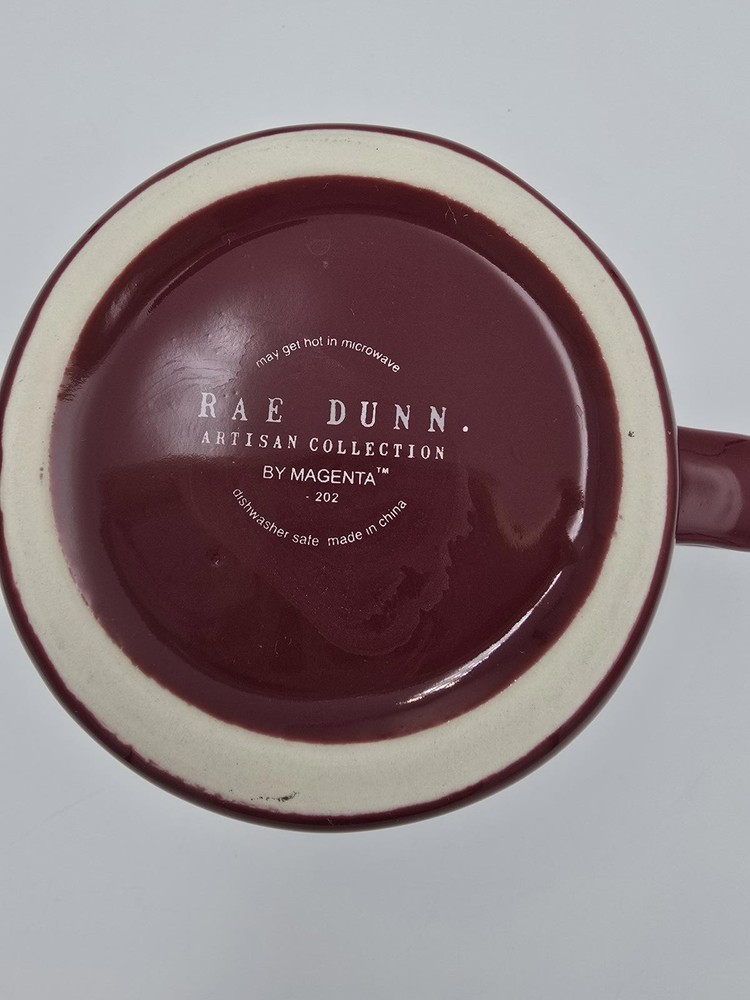Rae Dunn Maroon Happy Camper Ceramic Mug