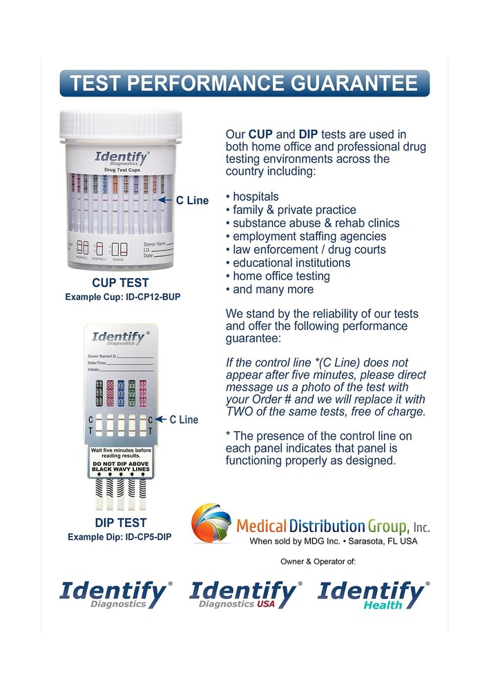 5 Pack Identify Diagnostics 12 Panel Drug Test Cup with BUP - Testing Instant...