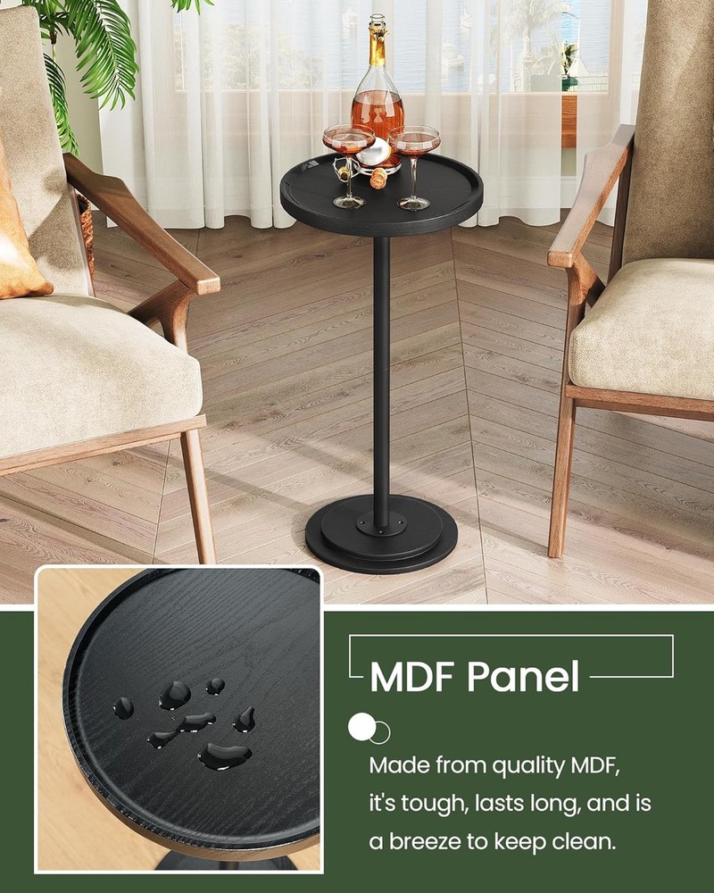 Small Round Side Table Drink Table Small Spaces Pedestal Cocktail Table