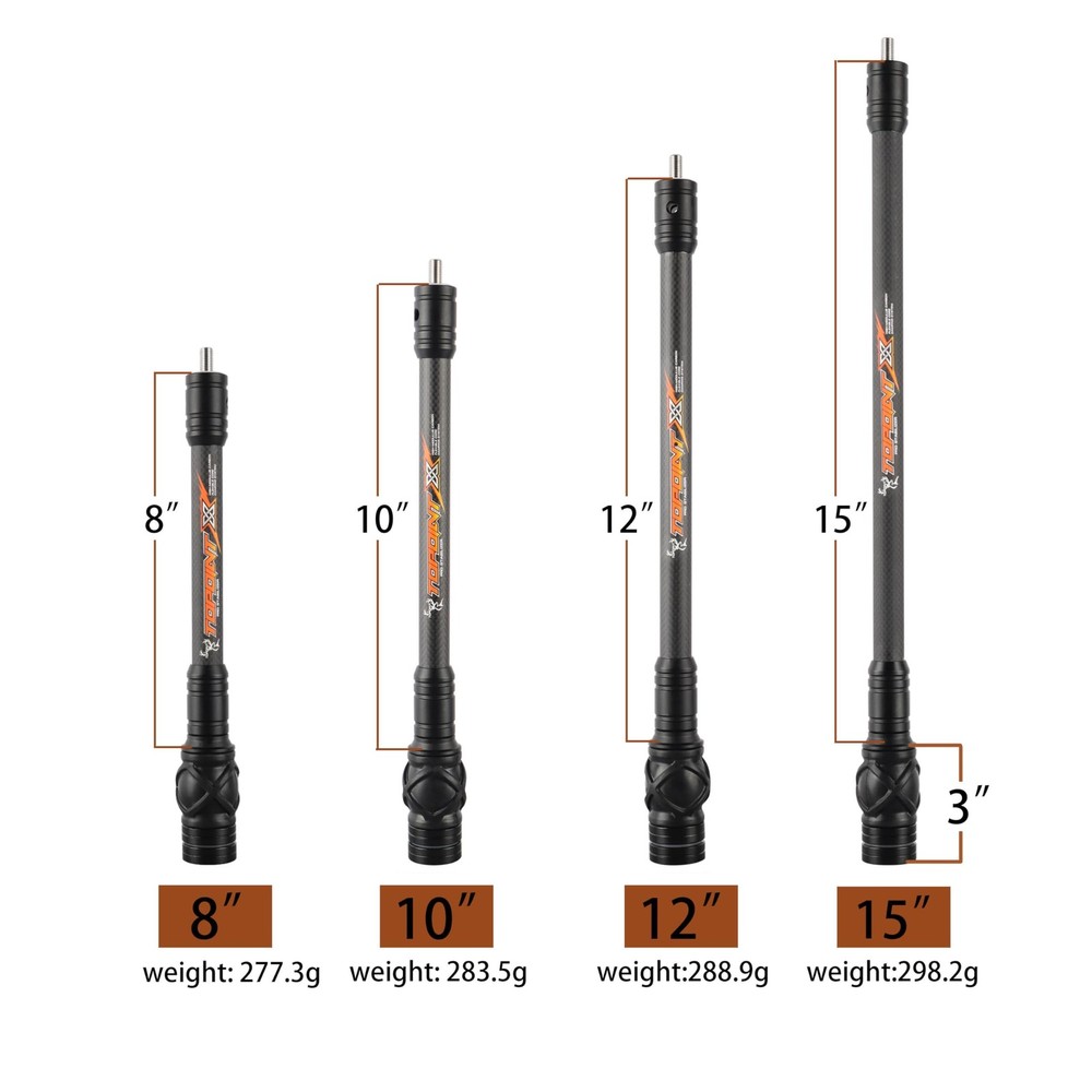 Archery Bow Stabilizer for Compound Bow 8" 10" 12" 15" Rear Bow Stabilizer Mo...