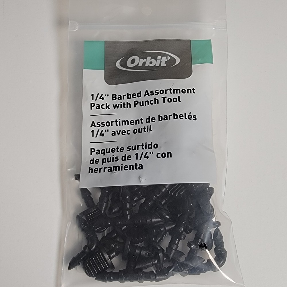 2 Packs: 1/4” Barbed Assortment Pack With Punch Tool. 30pc