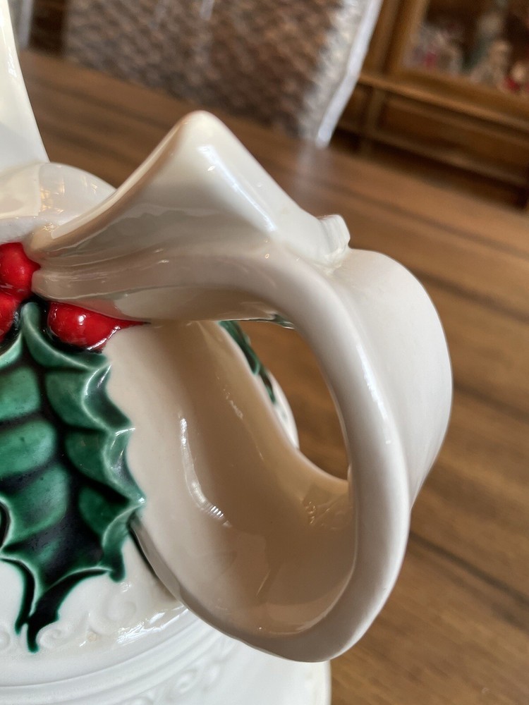 Christmas Bell Cookie Jar With Bow 8” Tall Ceramic