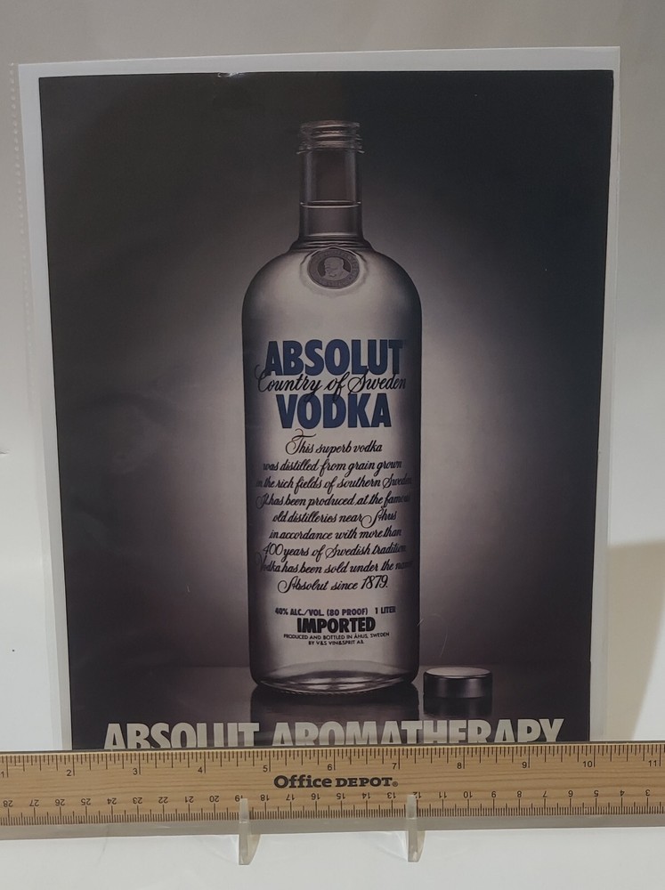 Absolute Aromatherapy Vodka Magazine Ad Open Bottle