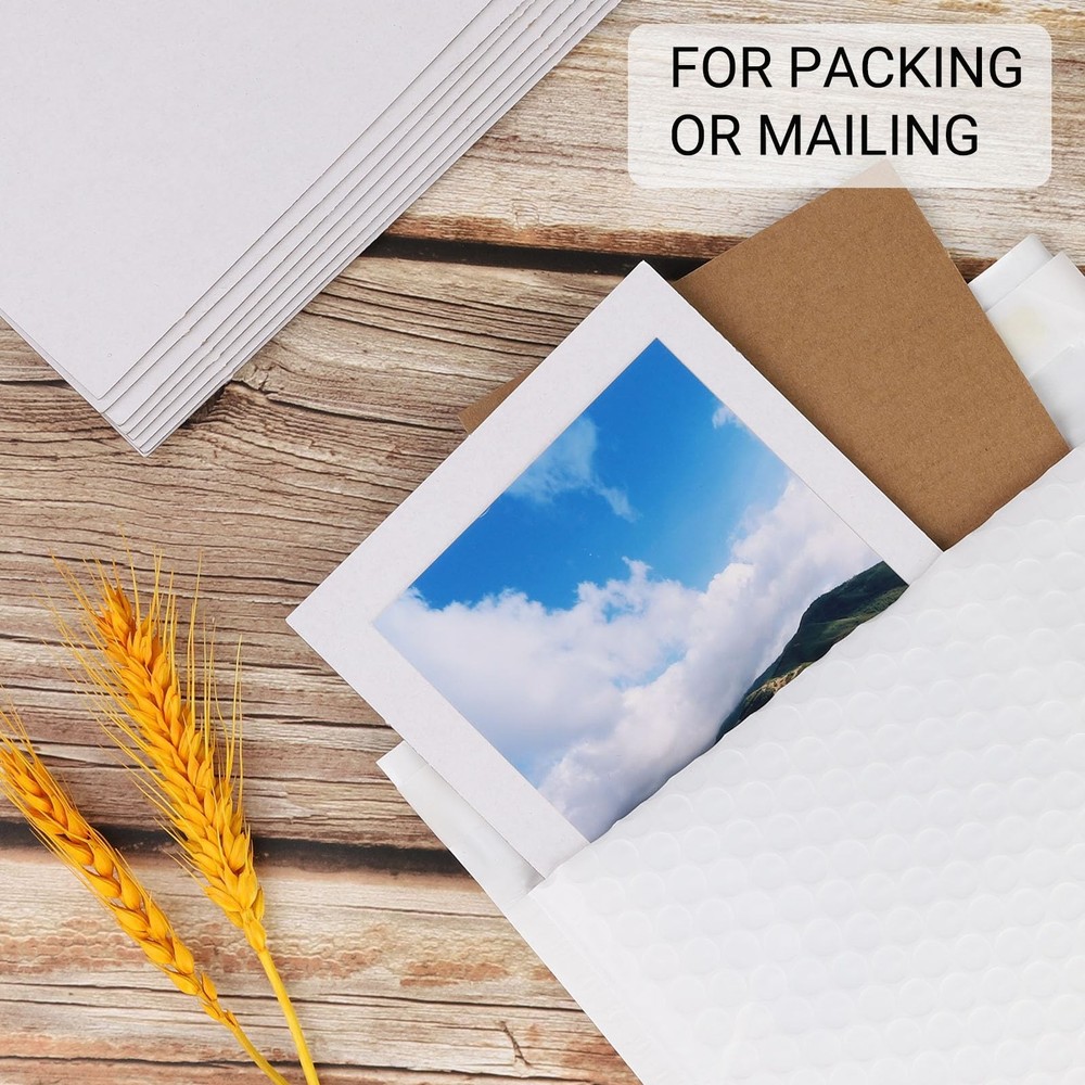 zmybcpack 200 White 5x7" Corrugated Cardboard Sheets - Durable & Protective