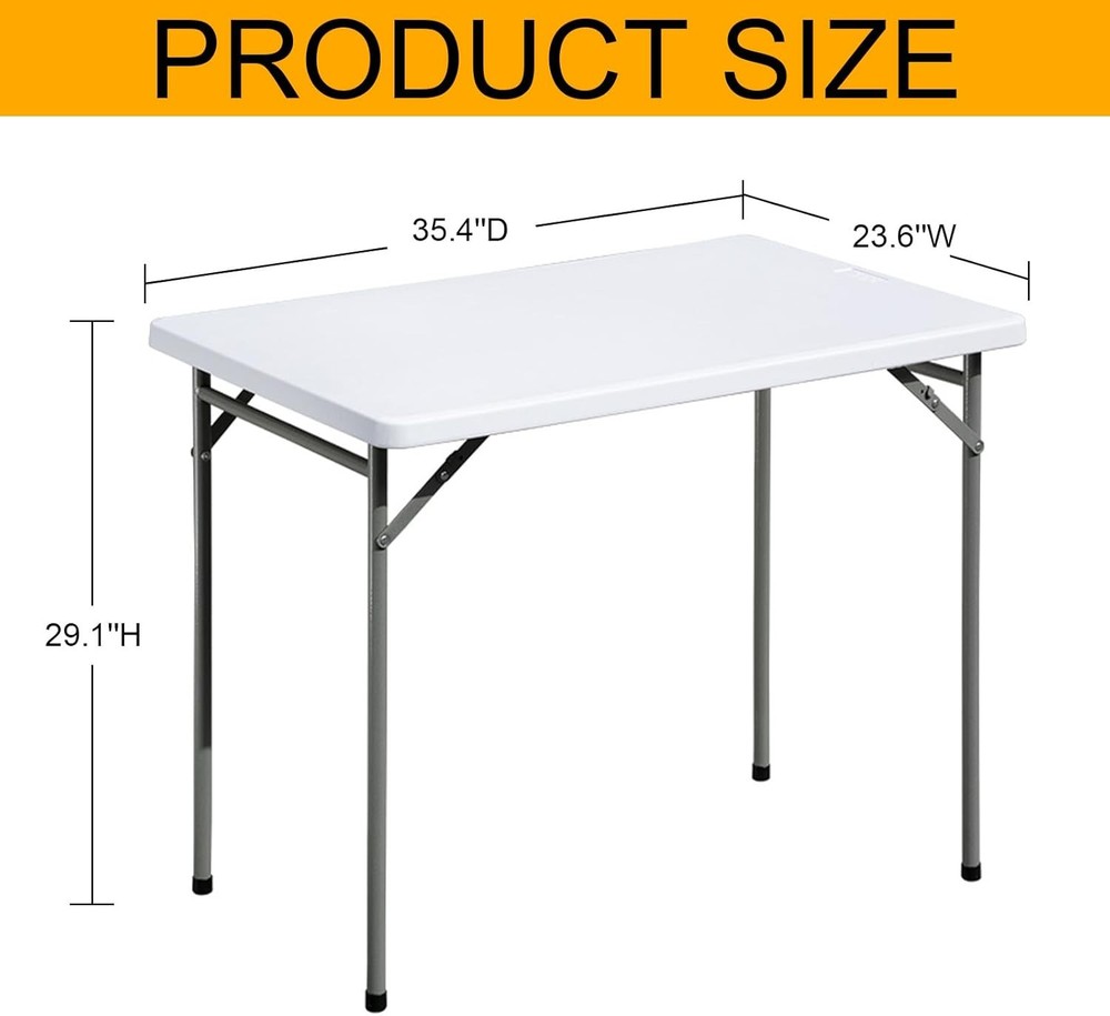 Folding Table 3ft Rectangular All-Occasion Plastic Folding Event Table Indoor &