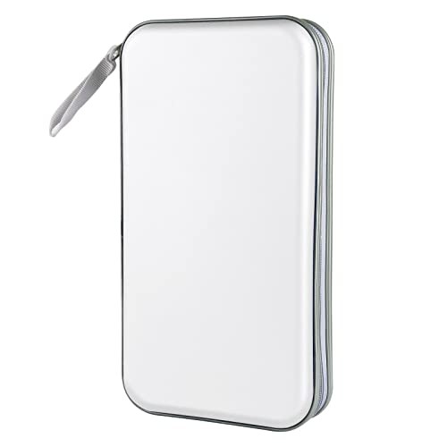 CD Case, DVD Case Holder 96 Capacity Hard Plastic CD DVD Disc Cases White