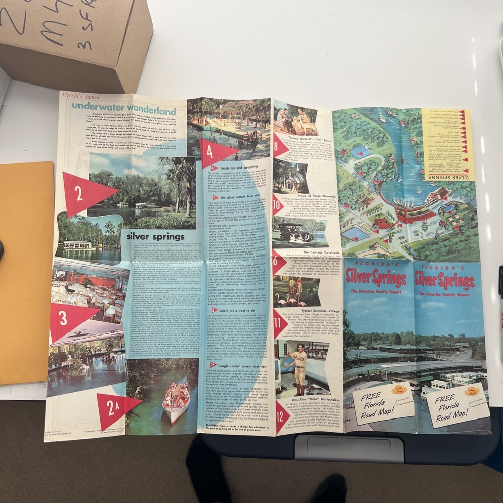 Silver Springs Florida brochure map 1957