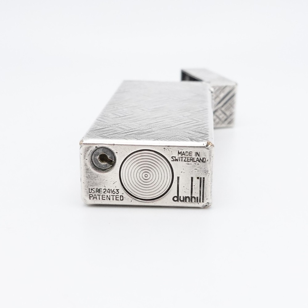 Dunhill Silver Rollasgas Florentine Cross Hatch Pattern Lighter