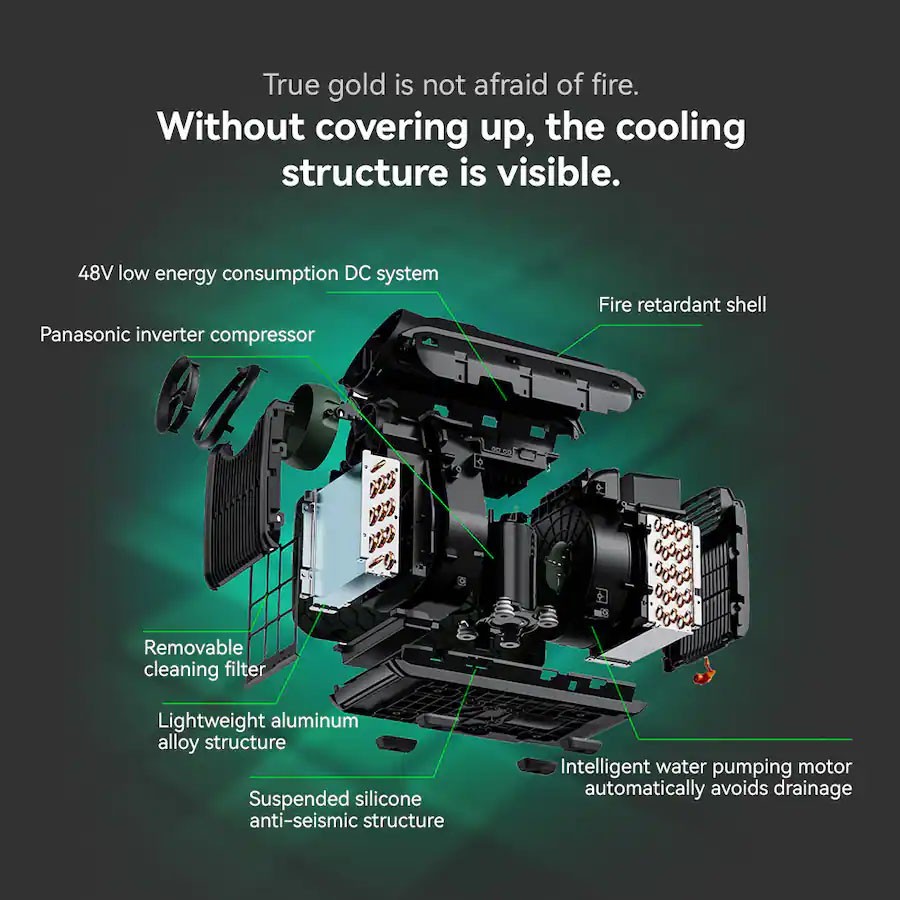 CYBERTAKE S1 Pro Portable Air Conditioner with Panasonic Compressor for Camping