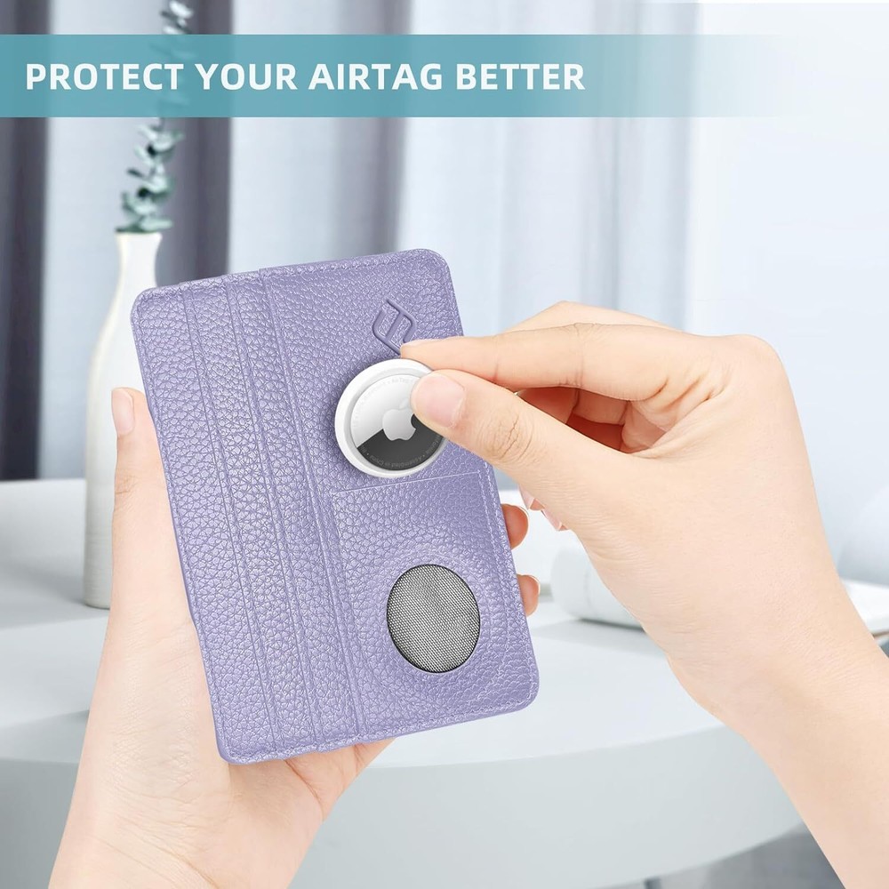 Front Pocket Wallet with AirTag Case Holder, RFID Blocking Credit Card Holder