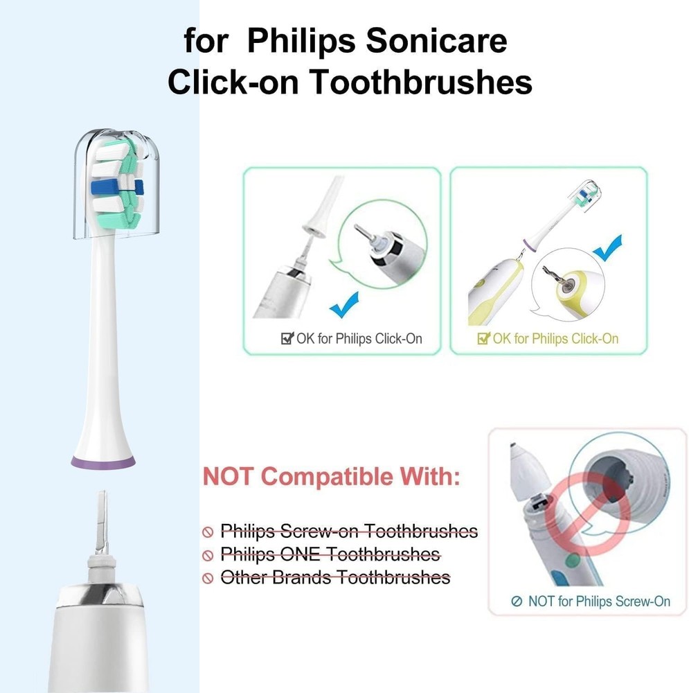 Compatible Sonicare Replacement Heads, 8-Pack – Soft and Durable, Blue Indicator