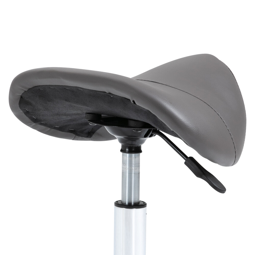 Ergonomic Rolling Saddle Stool PU Leather Hydraulic Adjustable Swivel Chair