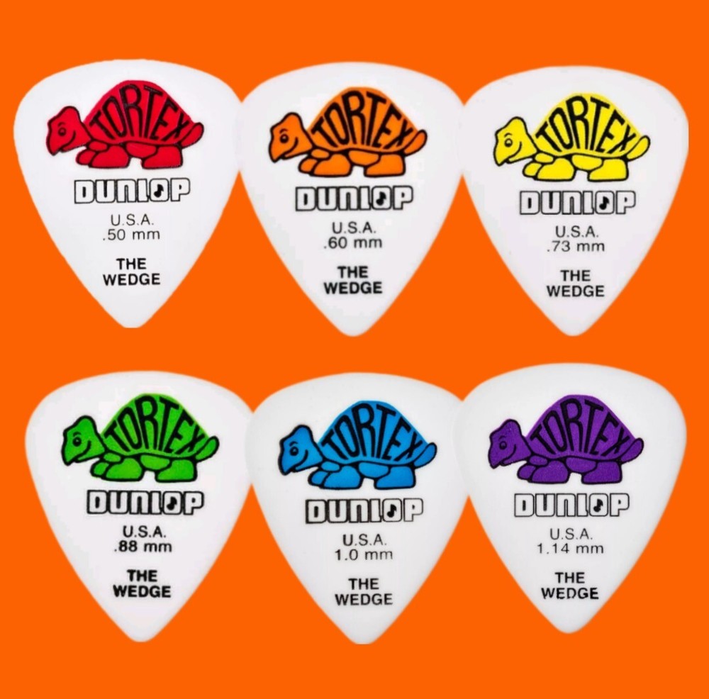 Dunlop Tortex Wedge Guitar Picks 4 Pack Orange .60mm