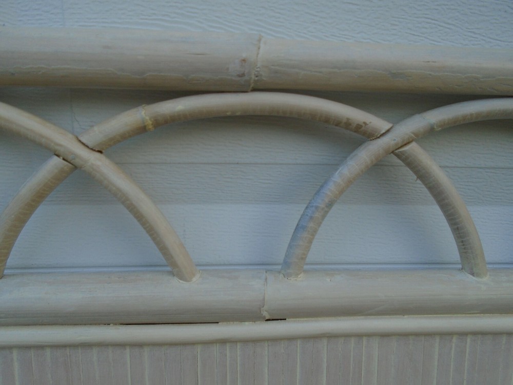 Split Bamboo QUEEN Size Headboard Flat Rattan Hollywood Regency Beach Cottage