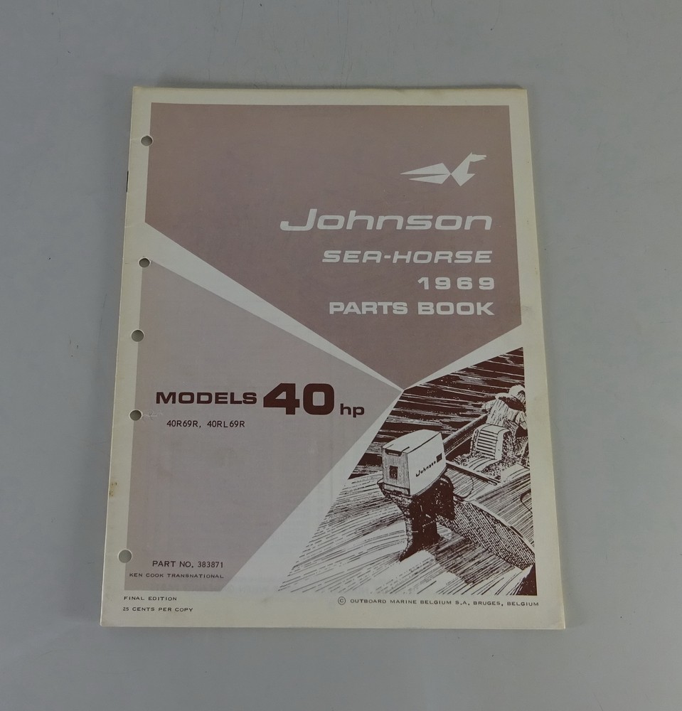 Parts Catalog OMC Johnson Outboards 40 HP Models Stand 1969