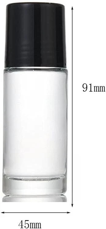 2 Pcs 50ml/1.7oz Glass Deodorant Roller Bottle Empty Roll On Bottles Deodorant C