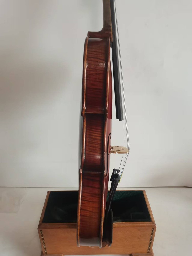 Top Grade 4/4 violin 1pc solid flamed maple back spruce top hand carved K3137