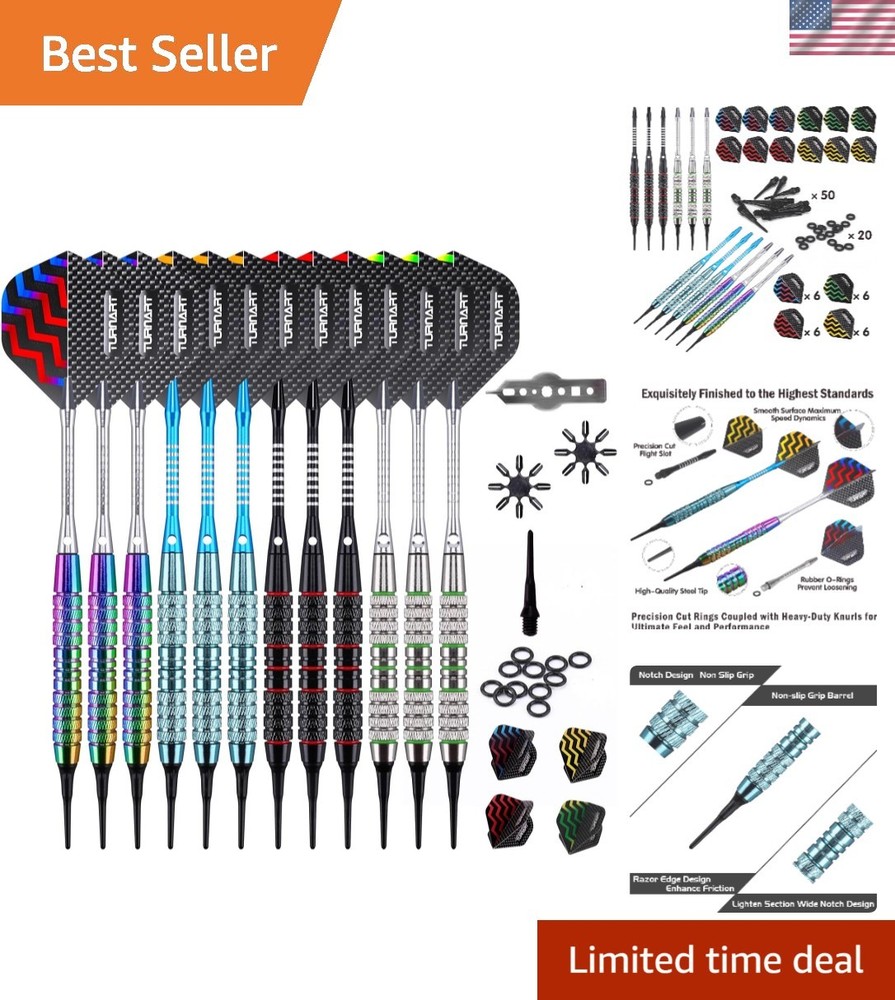 Professional Soft Tip Darts Set with  Customizable Features & Tool Kit