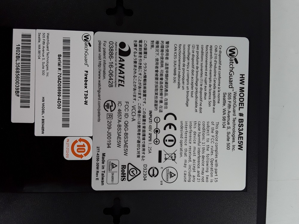 WatchGuard - Firebox T30-W - Network Security/Firewall Appliance