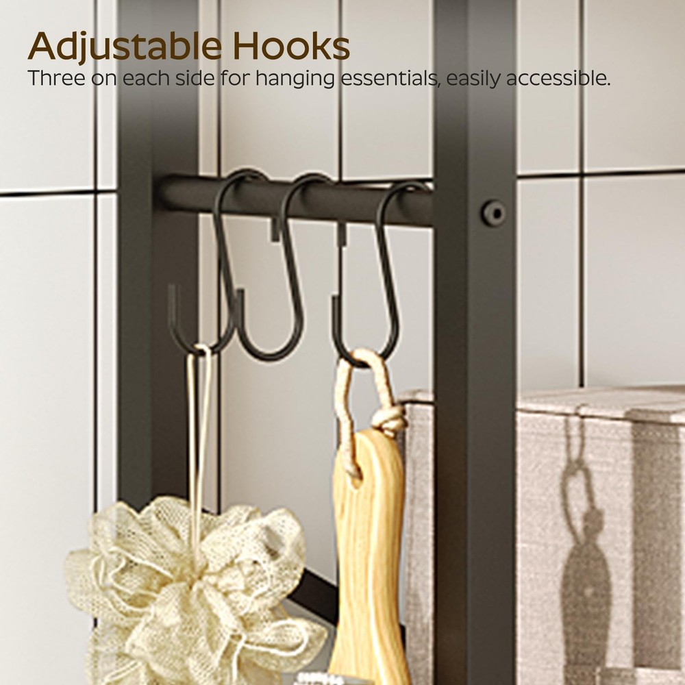2-Tier Over The Storage, Multifunctional Vertical Over Bathroom Organizer, Fr...